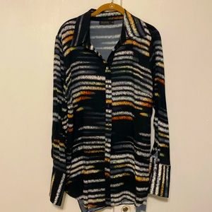 Striped Button-down with Cuff Sleeves